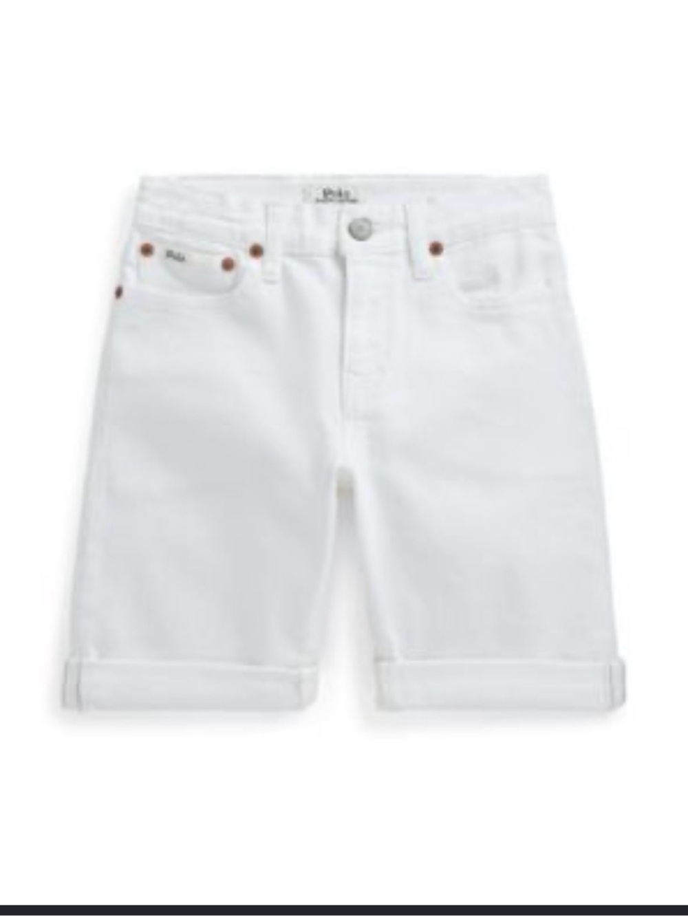 Polo by Ralph Lauren White Kids Cuffed Denim Shorts